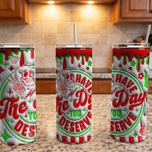 20oz Stainless Steel Skull Drip Tumbler Cup  Gothic Skull Drip 20oz Stainless